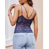 imageAvidlove Lace Bralette for Women V Neck Camisole Lingerie Spaghetti Strap Tube Slim Tank Top Navy Blue Medium