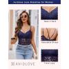 imageAvidlove Lace Bralette for Women V Neck Camisole Lingerie Spaghetti Strap Tube Slim Tank Top Navy Blue Medium