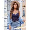 imageAvidlove Lace Bralette for Women V Neck Camisole Lingerie Spaghetti Strap Tube Slim Tank Top Navy Blue Medium