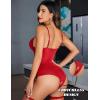 imageAvidlove Lingerie for Women Sexy Corset Garter Lingerie Set One Piece Teddy Bodysuit Boudoir OutfitAwine Red