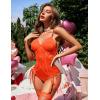 imageAvidlove Lingerie for Women Sexy Corset Garter Lingerie Set One Piece Teddy Bodysuit Boudoir OutfitOrange