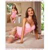 imageAvidlove Lingerie for Women Sexy Corset Garter Lingerie Set One Piece Teddy Bodysuit Boudoir OutfitPink