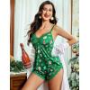 imageAvidlove Satin Pajamas Set Womens Lace Sleepwear Sexy Lingerie Cami Shorts Set SXXLFloral Snow