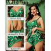 imageAvidlove Satin Pajamas Set Womens Lace Sleepwear Sexy Lingerie Cami Shorts Set SXXLFloral Snow