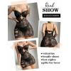 imageAvidlove Sexy Lingerie for Women Mesh Babydoll Dress with Underwire Push Up Bra Lace Chemise Sleepwear Exotic Boudoir OutfitsBlack