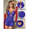 imageAvidlove Sexy Lingerie for Women Mesh Babydoll Dress with Underwire Push Up Bra Lace Chemise Sleepwear Exotic Boudoir OutfitsBlue