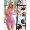 imageAvidlove Sexy Lingerie for Women Mesh Babydoll Dress with Underwire Push Up Bra Lace Chemise Sleepwear Exotic Boudoir OutfitsHot Pink