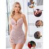 imageAvidlove Sexy Lingerie for Women Mesh Babydoll Dress with Underwire Push Up Bra Lace Chemise Sleepwear Exotic Boudoir OutfitsPink