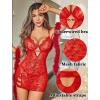 imageAvidlove Sexy Lingerie for Women Mesh Babydoll Dress with Underwire Push Up Bra Lace Chemise Sleepwear Exotic Boudoir OutfitsRed