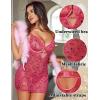 imageAvidlove Sexy Lingerie for Women Mesh Babydoll Dress with Underwire Push Up Bra Lace Chemise Sleepwear Exotic Boudoir OutfitsRose Red