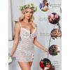 imageAvidlove Sexy Lingerie for Women Mesh Babydoll Dress with Underwire Push Up Bra Lace Chemise Sleepwear Exotic Boudoir OutfitsWhite