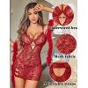imageAvidlove Sexy Lingerie for Women Mesh Babydoll Dress with Underwire Push Up Bra Lace Chemise Sleepwear Exotic Boudoir OutfitsWine Red