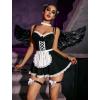imageAvidlove Sexy Lingerie for Women Sexy Contrast Lace Maid Lingerie Dress Halloween Costumes Sets5packBlack