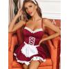 imageAvidlove Sexy Lingerie for Women Sexy Contrast Lace Maid Lingerie Dress Halloween Costumes Sets5packWine Red