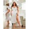 imageAvidlove Sexy Plus Size Lingerie Set for Women Sexy Bodysuit with High Slit dress and Garter Belt L5XLWhite