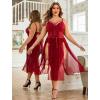 imageAvidlove Sexy Plus Size Lingerie Set for Women Sexy Bodysuit with High Slit dress and Garter Belt L5XLWine Red