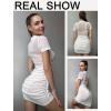 imageAvidlove Womens Mesh Dress Bodycon Mini Lingerie Dress Sexy Short Sleeve Mock Neck Ruched Party Clubwear Outfits SXXLWhite