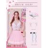 imageAvidlove Womens Pleated Skirt School Uniform Skirt Mini Skirt Pleated Cheer Skirt1 Pink