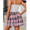 imageAvidlove Womens Pleated Skirt School Uniform Skirt Mini Skirt Pleated Cheer Skirt1 Pink Plaid