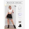 imageAvidlove Womens Pleated Skirt School Uniform Skirt Mini Skirt Pleated Cheer SkirtBlack
