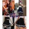 imageAvidlove Womens Pleated Skirt School Uniform Skirt Mini Skirt Pleated Cheer SkirtBlack