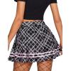 imageAvidlove Womens Pleated Skirt School Uniform Skirt Mini Skirt Pleated Cheer SkirtBlack Pink Plaid