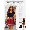 imageAvidlove Womens Pleated Skirt School Uniform Skirt Mini Skirt Pleated Cheer SkirtBlack Red Plaid