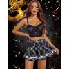 imageAvidlove Womens Pleated Skirt School Uniform Skirt Mini Skirt Pleated Cheer SkirtBlack White Plaid