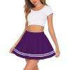 imageAvidlove Womens Pleated Skirt School Uniform Skirt Mini Skirt Pleated Cheer SkirtDeep Purple
