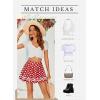 imageAvidlove Womens Pleated Skirt School Uniform Skirt Mini Skirt Pleated Cheer SkirtDot Polka Red