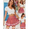 imageAvidlove Womens Pleated Skirt School Uniform Skirt Mini Skirt Pleated Cheer SkirtDot Polka Red