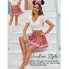 imageAvidlove Womens Pleated Skirt School Uniform Skirt Mini Skirt Pleated Cheer SkirtDot Polka Red