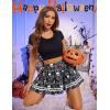 imageAvidlove Womens Pleated Skirt School Uniform Skirt Mini Skirt Pleated Cheer SkirtGoth Skull Print
