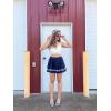imageAvidlove Womens Pleated Skirt School Uniform Skirt Mini Skirt Pleated Cheer SkirtNavy Blue