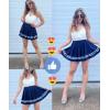 imageAvidlove Womens Pleated Skirt School Uniform Skirt Mini Skirt Pleated Cheer SkirtNavy Blue