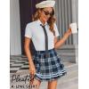 imageAvidlove Womens Pleated Skirt School Uniform Skirt Mini Skirt Pleated Cheer SkirtNavy Blue Plaid