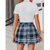 imageAvidlove Womens Pleated Skirt School Uniform Skirt Mini Skirt Pleated Cheer SkirtNavy Blue Plaid