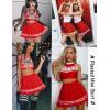 imageAvidlove Womens Pleated Skirt School Uniform Skirt Mini Skirt Pleated Cheer SkirtRed