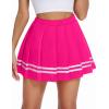 imageAvidlove Womens Pleated Skirt School Uniform Skirt Mini Skirt Pleated Cheer SkirtRose Red