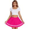 imageAvidlove Womens Pleated Skirt School Uniform Skirt Mini Skirt Pleated Cheer SkirtRose Red