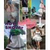imageAvidlove Womens Pleated Skirt School Uniform Skirt Mini Skirt Pleated Cheer SkirtWhite
