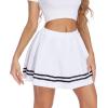 imageAvidlove Womens Pleated Skirt School Uniform Skirt Mini Skirt Pleated Cheer SkirtWhite
