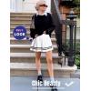 imageAvidlove Womens Pleated Skirt School Uniform Skirt Mini Skirt Pleated Cheer SkirtWhite