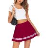 imageAvidlove Womens Pleated Skirt School Uniform Skirt Mini Skirt Pleated Cheer SkirtWine Red
