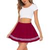 imageAvidlove Womens Pleated Skirt School Uniform Skirt Mini Skirt Pleated Cheer SkirtWine Red