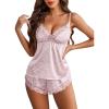 imageAvidlove Satin Pajamas Set Womens Lace Sleepwear Sexy Lingerie Cami Shorts Set SXXLPink Leopard