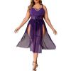 imageAvidlove Sexy Plus Size Lingerie Set for Women Sexy Bodysuit with High Slit dress and Garter Belt L5XLDark Purple