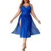 imageAvidlove Sexy Plus Size Lingerie Set for Women Sexy Bodysuit with High Slit dress and Garter Belt L5XLRoyal Blue