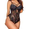 imageAvidlove Women Lingerie Floral Lace Harness Lingerie Bodysuit One Piece Teddy Babydoll NightgownPumpkin Face