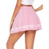 imageAvidlove Womens Pleated Skirt School Uniform Skirt Mini Skirt Pleated Cheer Skirt1 Pink